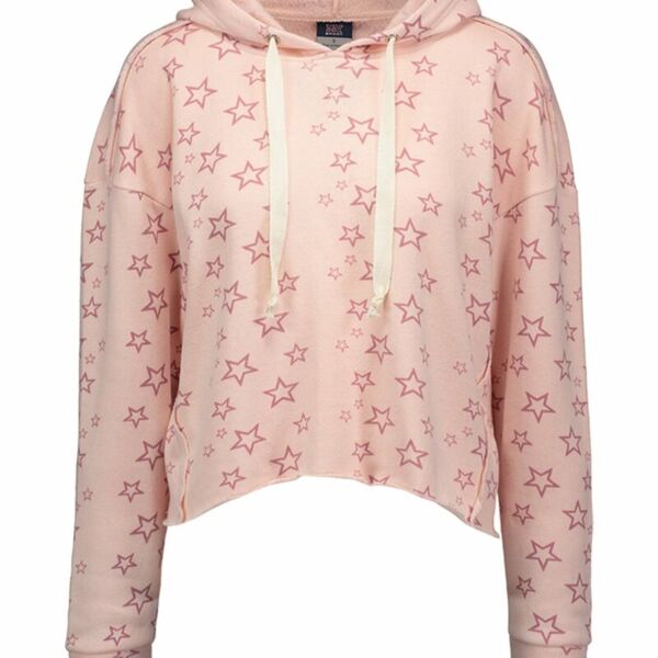 Women's Fleece Starry Crop Hooded Sweatshirt Thumbnail